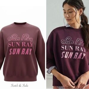 Scotch & Soda  Oversized Soft Relaxed Purple SunRay Sweatshirt Size Med NWT